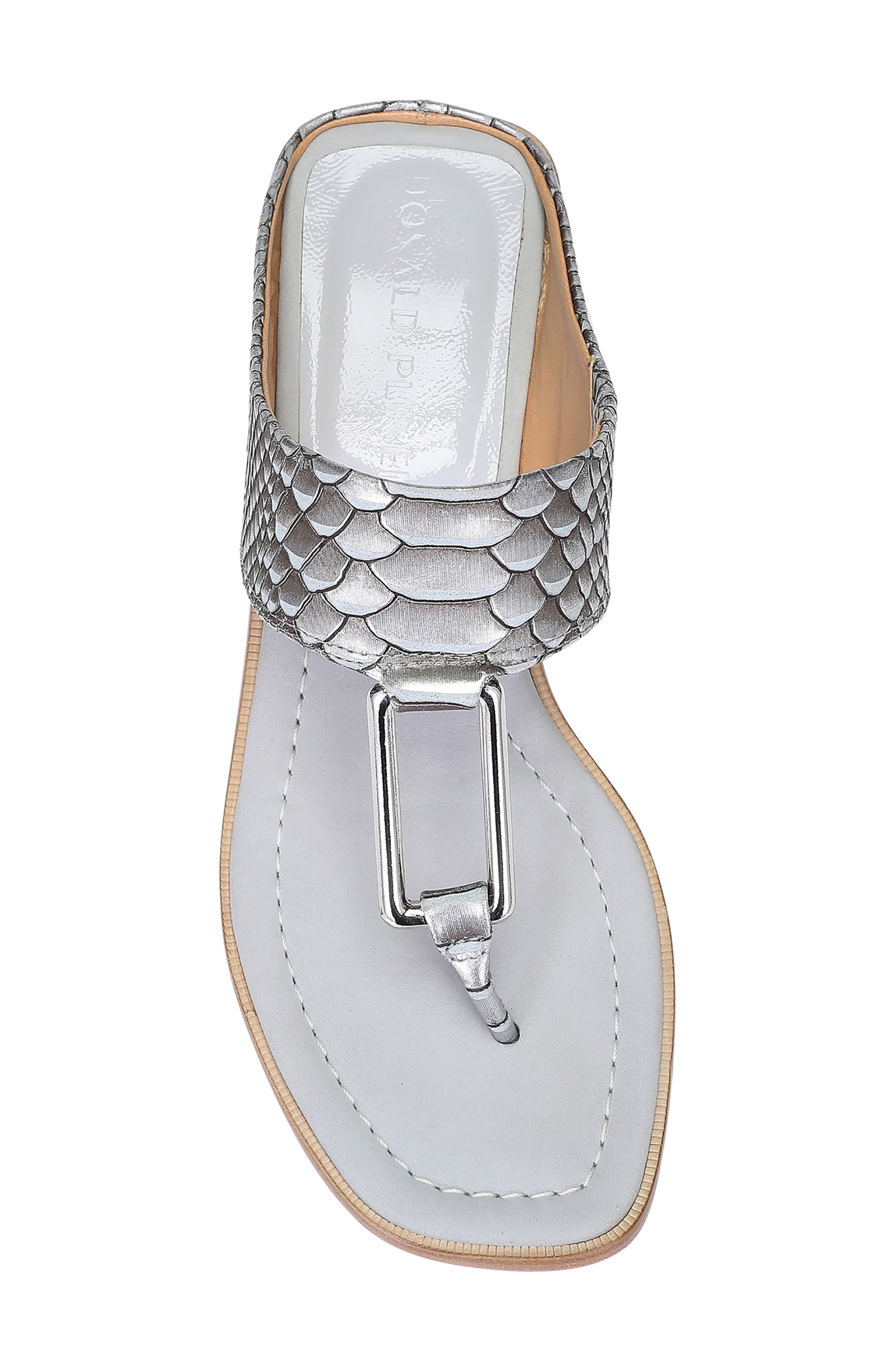Loonie Leather Flip Flop, Alternate, color, LIGHT GRAY MULTI