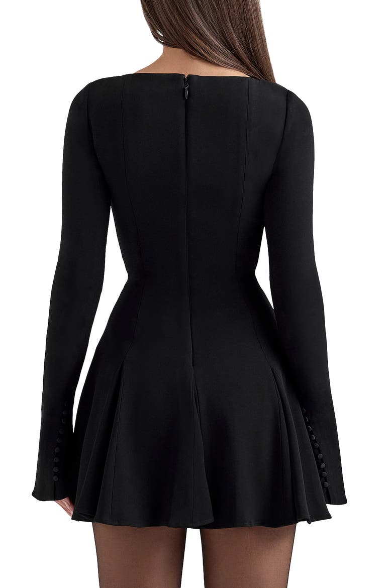francesca's black mini dress Rene Long Sleeve Waisted Mini Dress