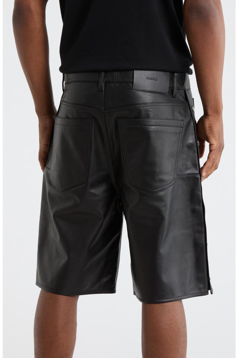 Leather Tearaway Shorts, Alternate, color, BLACK