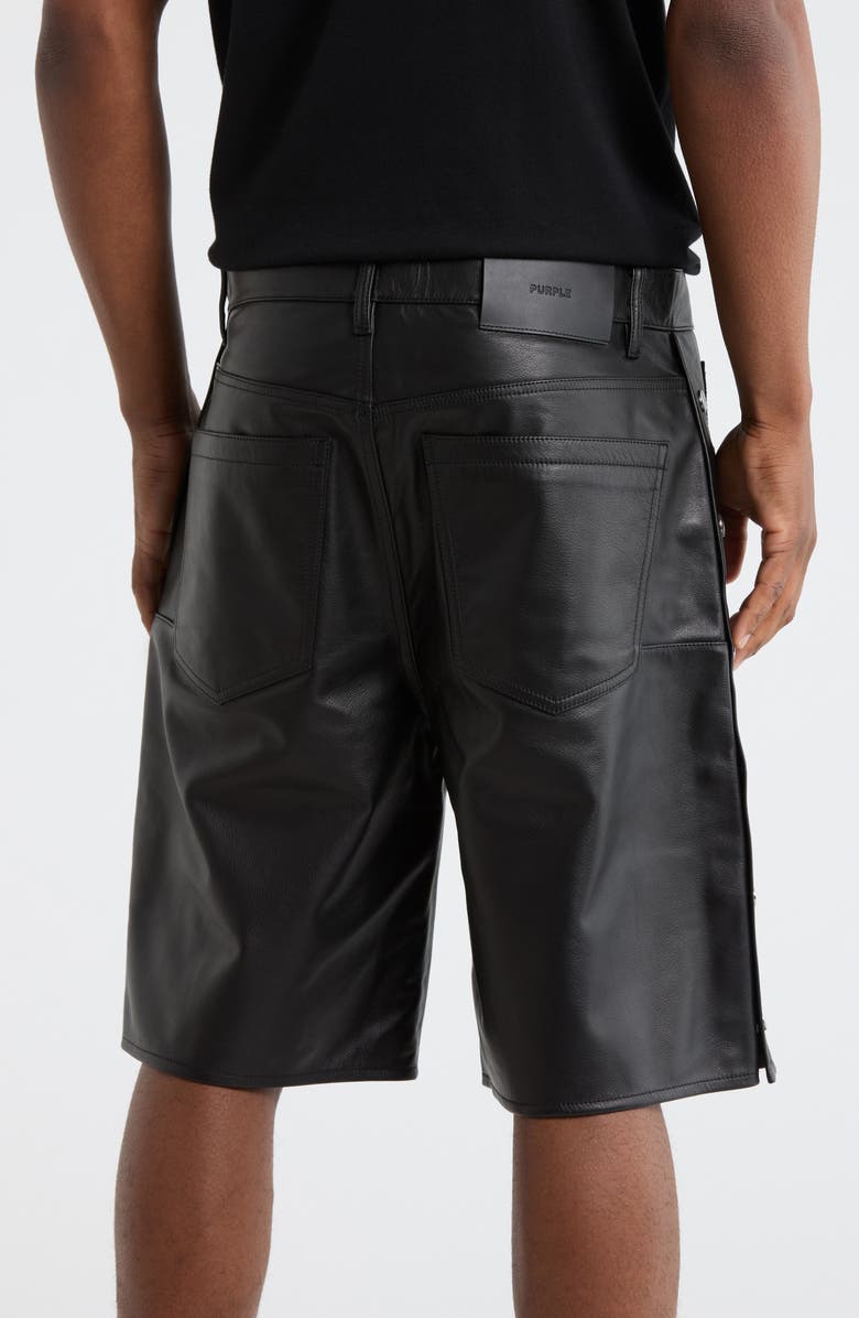 PURPLE BRAND Leather Tearaway Shorts, Alternate, color, 