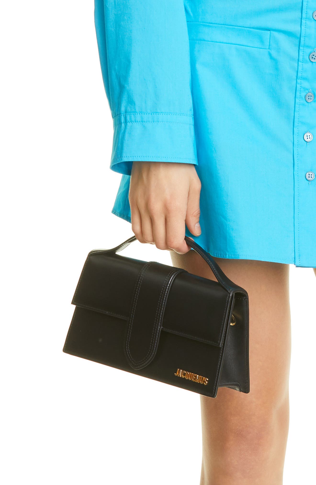 Jacquemus Le Bambino Grand Crossbody Satchel, Alternate, color, Black