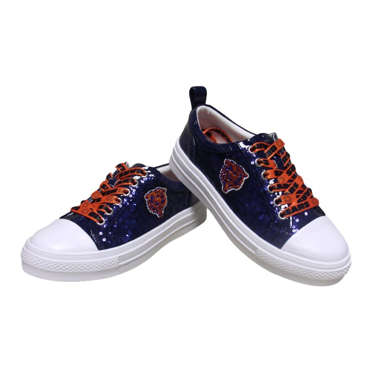 CUCE Women's Cuce Navy Chicago Bears Team Sequin Sneakers, Alternate, color, 