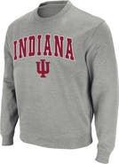 COLOSSEUM Men's Colosseum Heather Gray Indiana Hoosiers Arch & Logo Crew Neck Sweatshirt