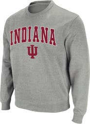 COLOSSEUM Men's Colosseum Heather Gray Indiana Hoosiers Arch & Logo Crew Neck Sweatshirt