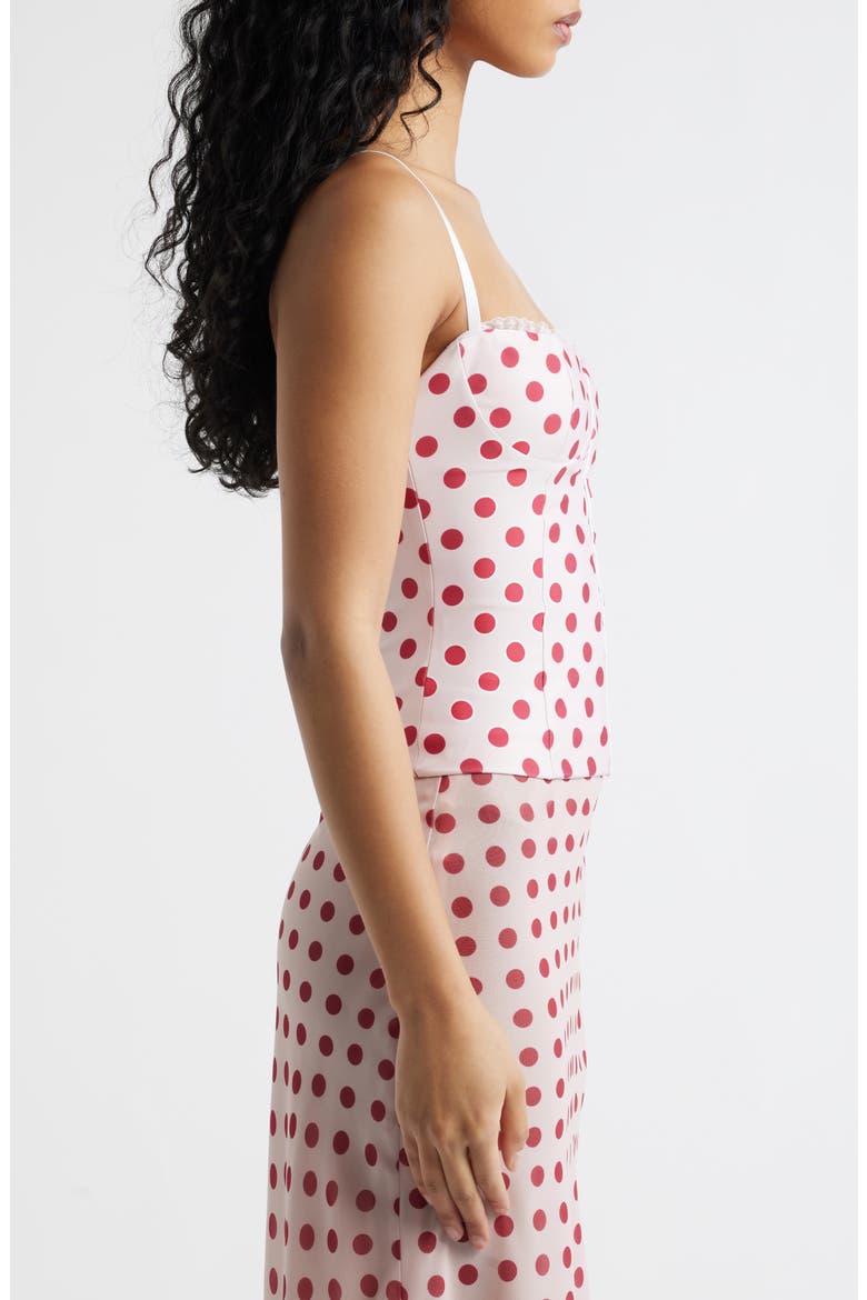 The Caroline Polka Dot Corset Top, Alternate, color, RED AND WHITE DOT
