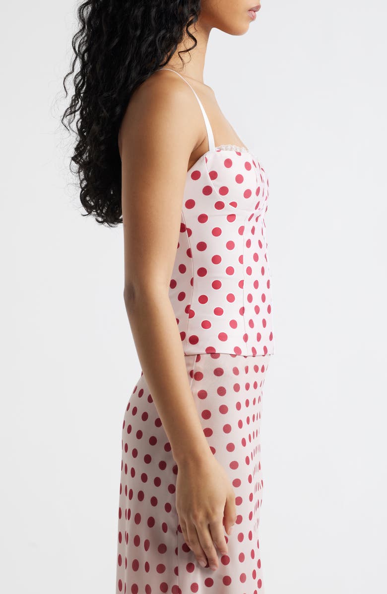 Bella Venice The Caroline Polka Dot Corset Top, Alternate, color, Red And White Dot