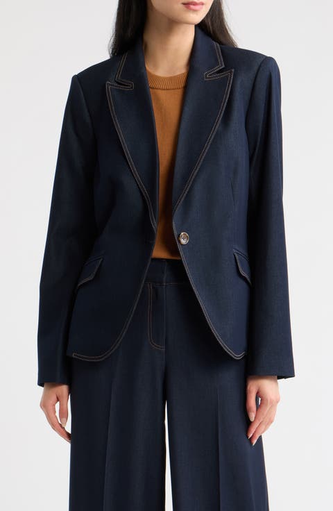 One-Button Denim Jacket