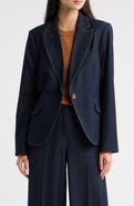 Tahari ASL One-Button Denim Jacket