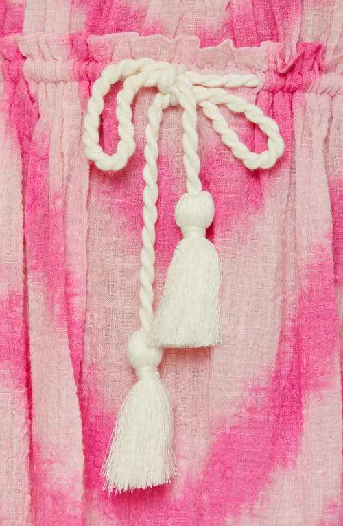 Lucky Brand Ibiza Tie Dye Cotton Blend Gauze Cover-up Sundress In Pink