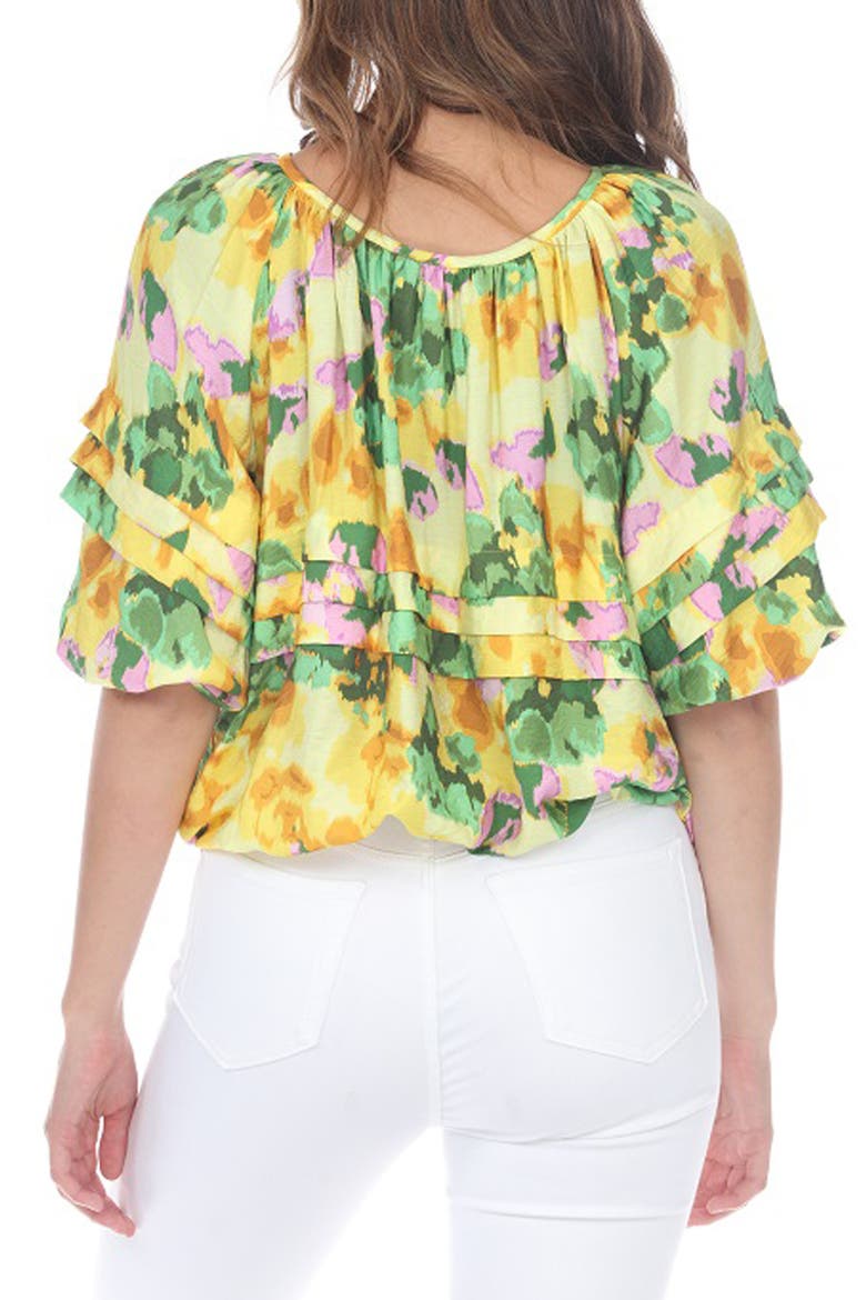 Floral Ruffle Top, Alternate, color, YELLOW