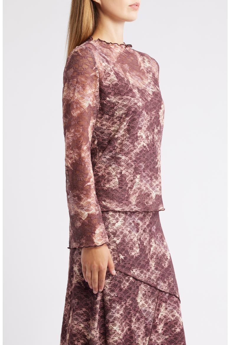 Stretch Mesh Top, Alternate, color, PLUM CHAMPAGNE