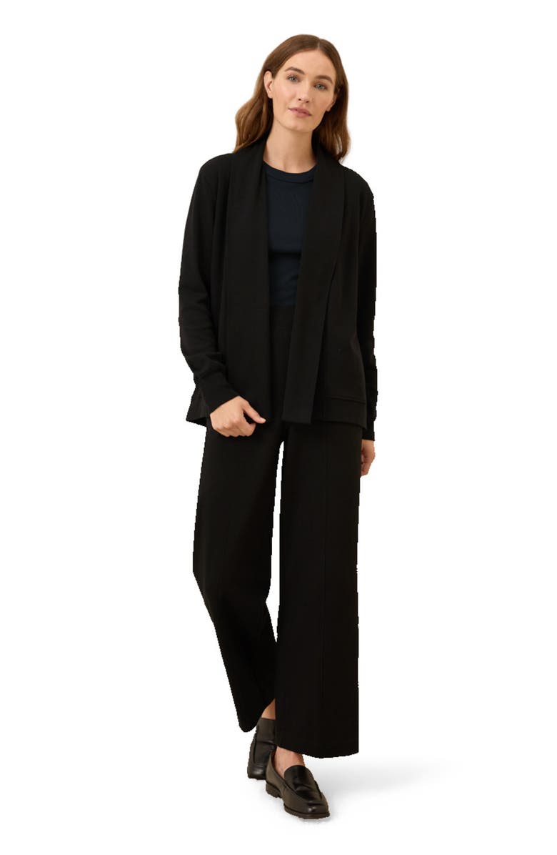 Pact Airplane Short Drape Cardigan, Main, color, Black