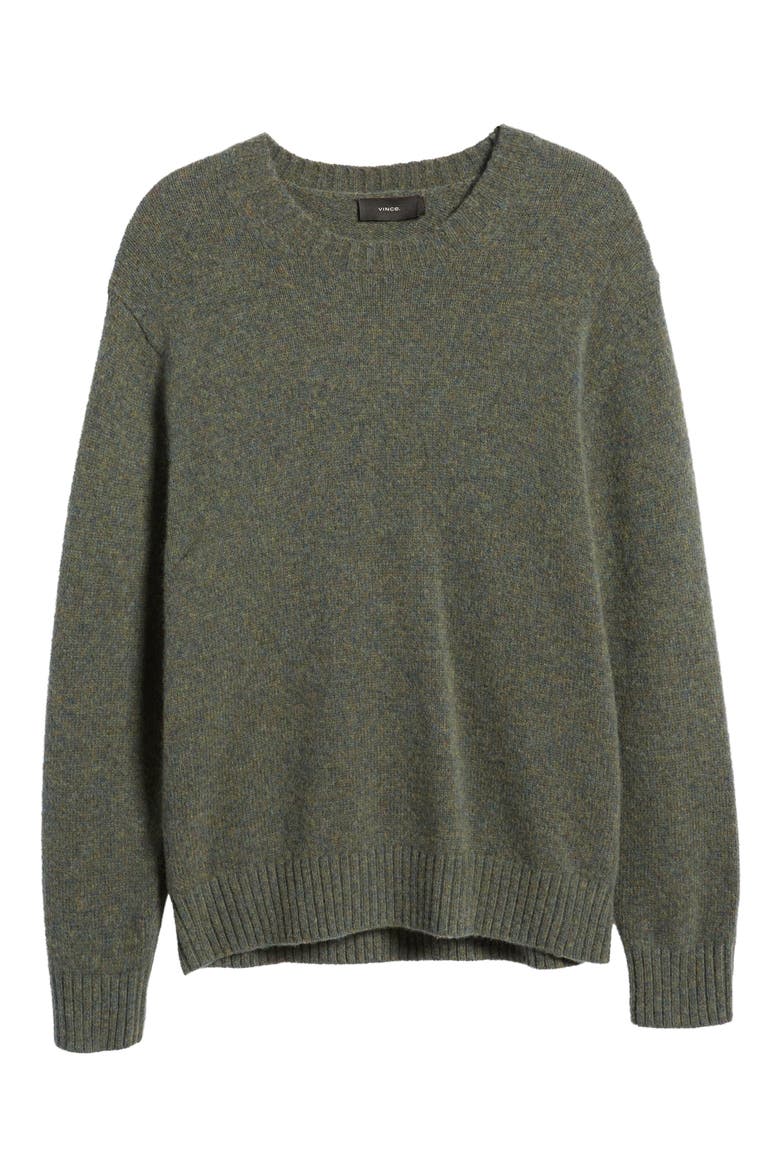 Mélange Wool Blend Crewneck Sweater, Alternate, color, OLIVE FIELD