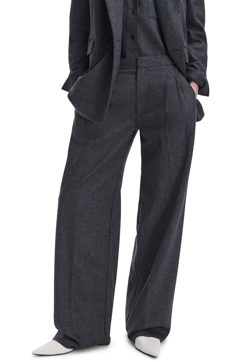 Lawrence Wide Leg Wool Blend Tailored Pants, Main, color, CHARCOAL MULTI