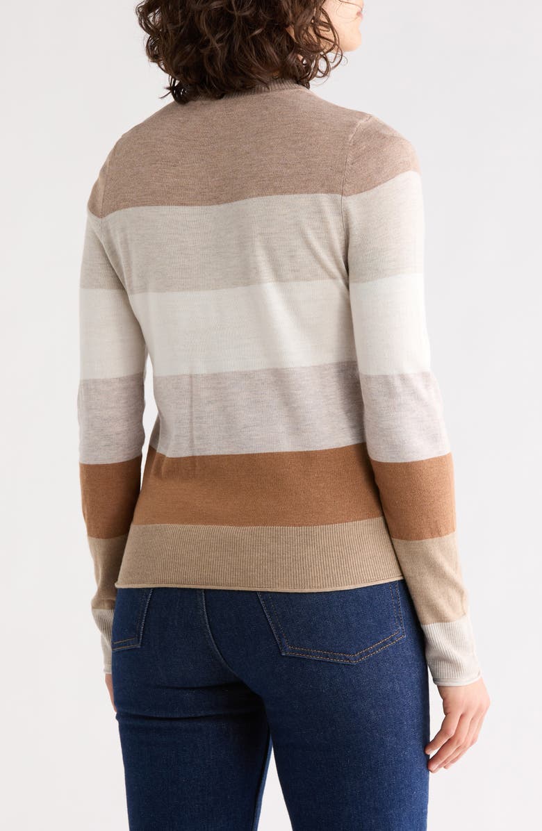 Splendid Georgie Stripe Sweater, Alternate, color, Ivory Camel Heather