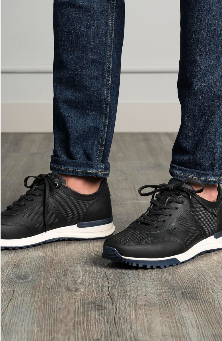 Velez Full Grain Leather Shoes for Men Business Casual Sneakers, Alternate, color, Black