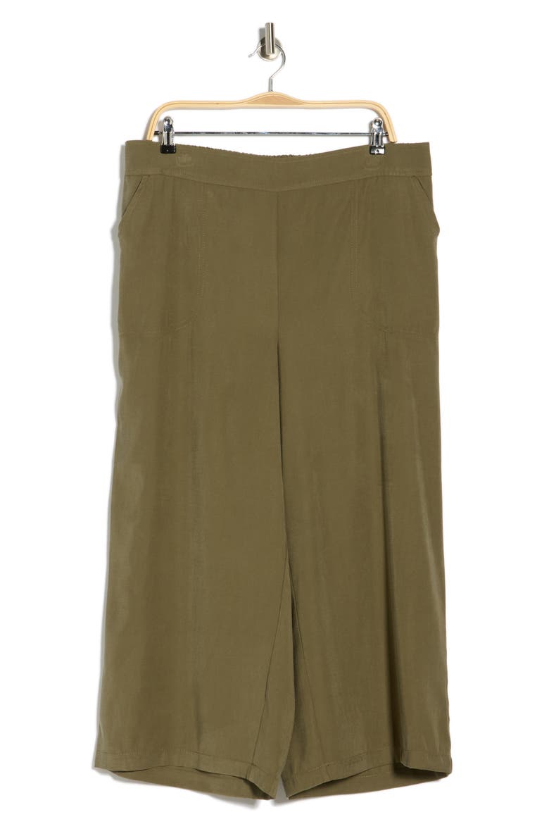 Brushed Twill Crop Wide Leg Pants, Alternate, color, SAGE