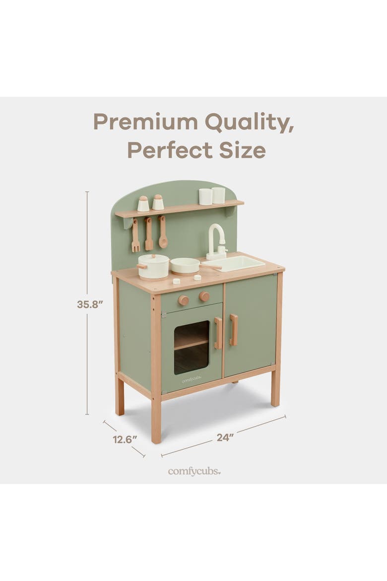 Wooden Kids Kitchen Playset, Alternate, color, Sage
