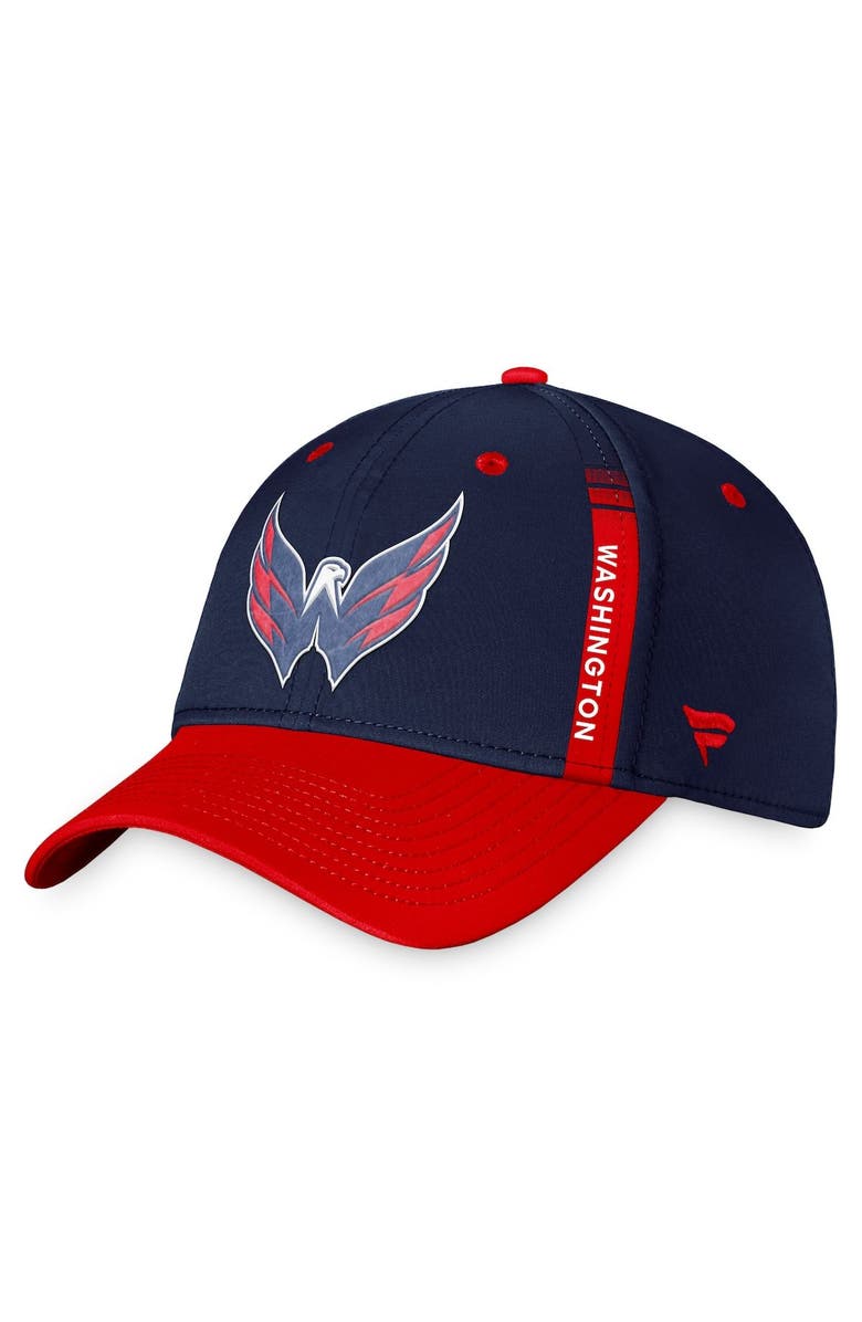 FANATICS Men's Fanatics Branded Navy/Red Washington Capitals 2022 NHL Draft Authentic Pro Flex Hat, Main, color,