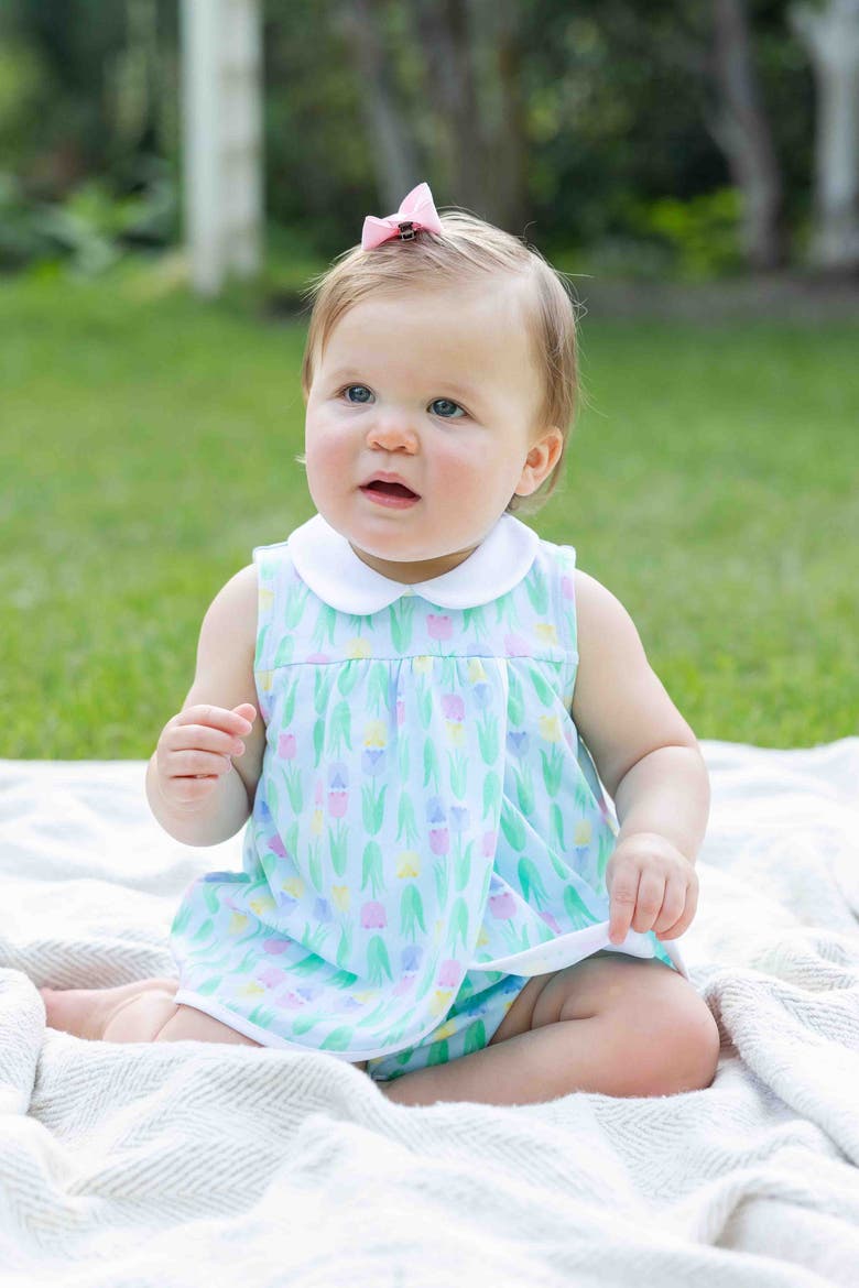 Printed Knit Tulip Romper, Alternate, color, Multi