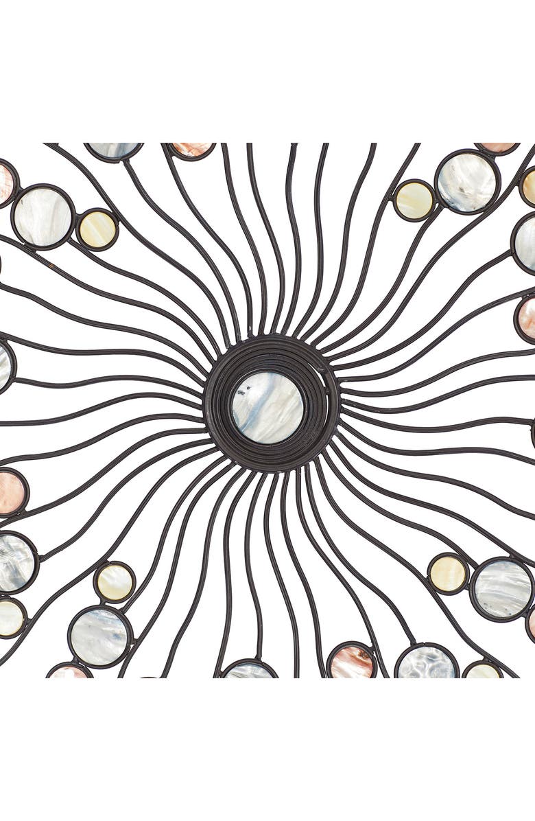 WILLOW ROW Multicolored Metal Sunburst Wall Decor, Alternate, color, 