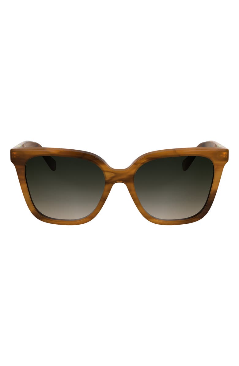 Longchamp Le Pliage 55mm Gradient Butterfly Sunglasses, Main, color, Striped Brown