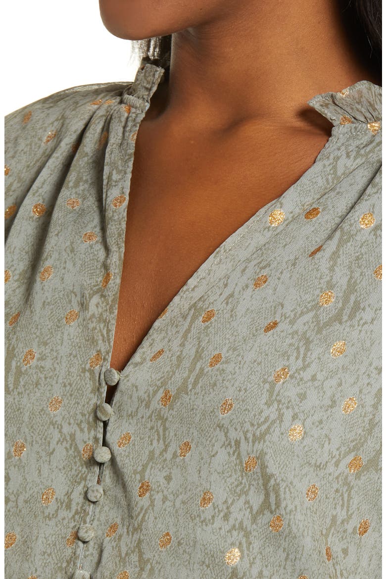 Snake Print Long Sleeve Romper, Alternate, color, OLIVE