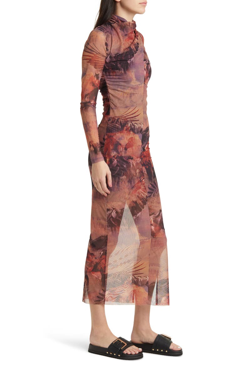 Tia Colca Long Sleeve Midi Dress, Alternate, color, CANYON PURPLE