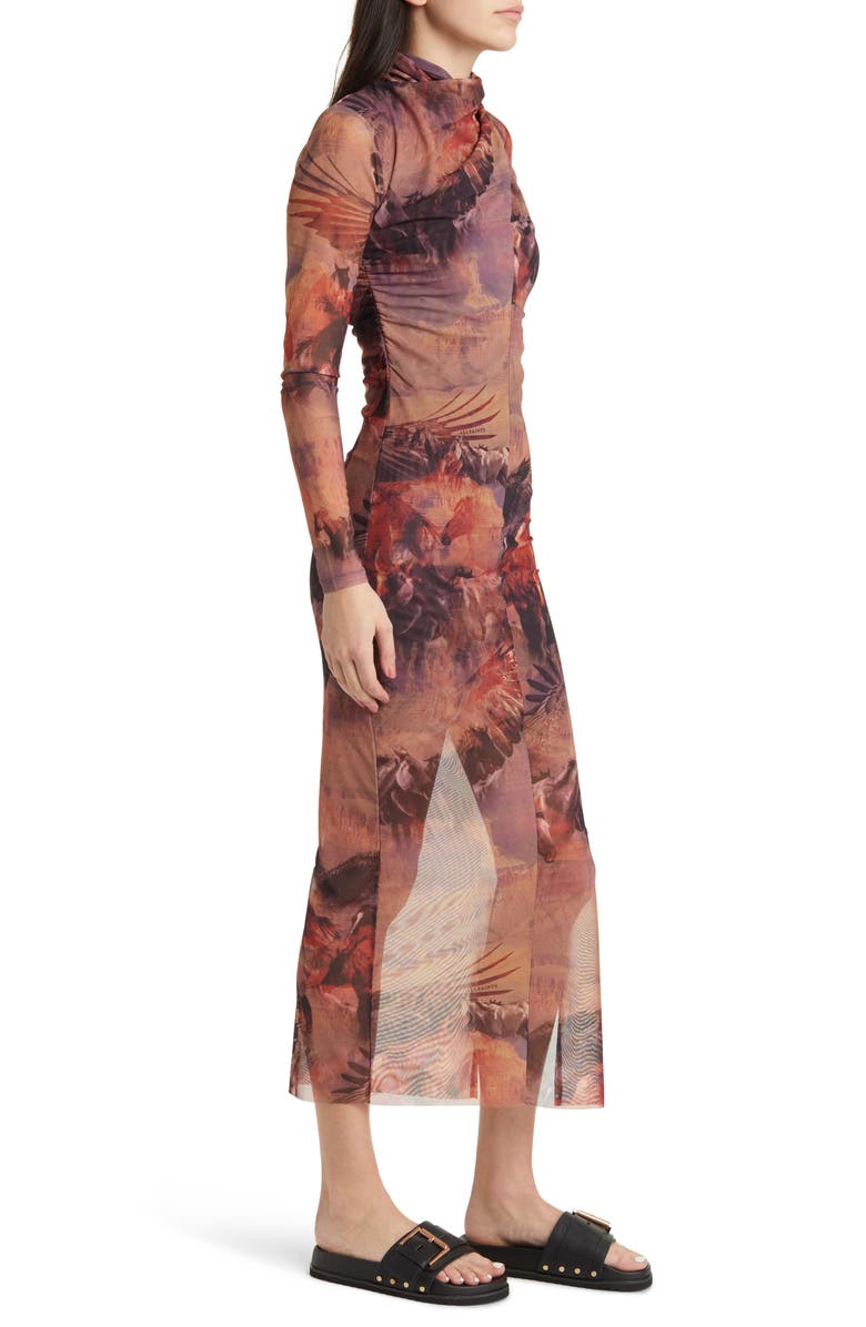 AllSaints Tia Colca Long Sleeve Midi Dress, Alternate, color,