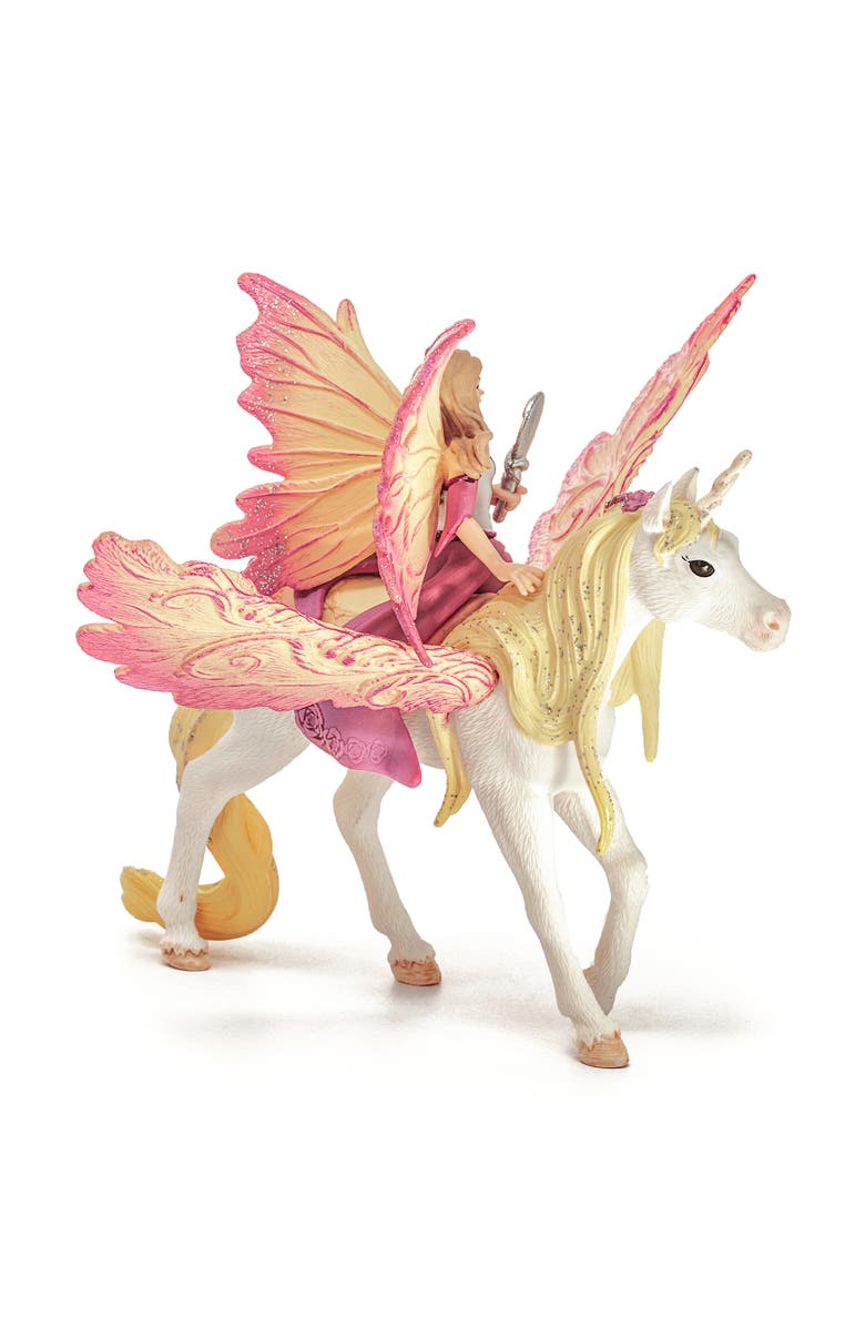 Schleich Bayala Fairy Feya With Pegasus Unicorn, 3 Piece Figurine Playset, Kids, Alternate, color, Multicolored
