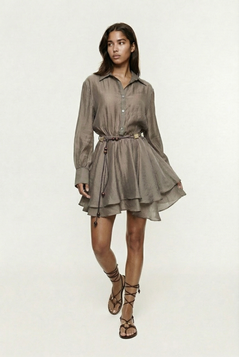Alora Tencel Mini Shirt Dress