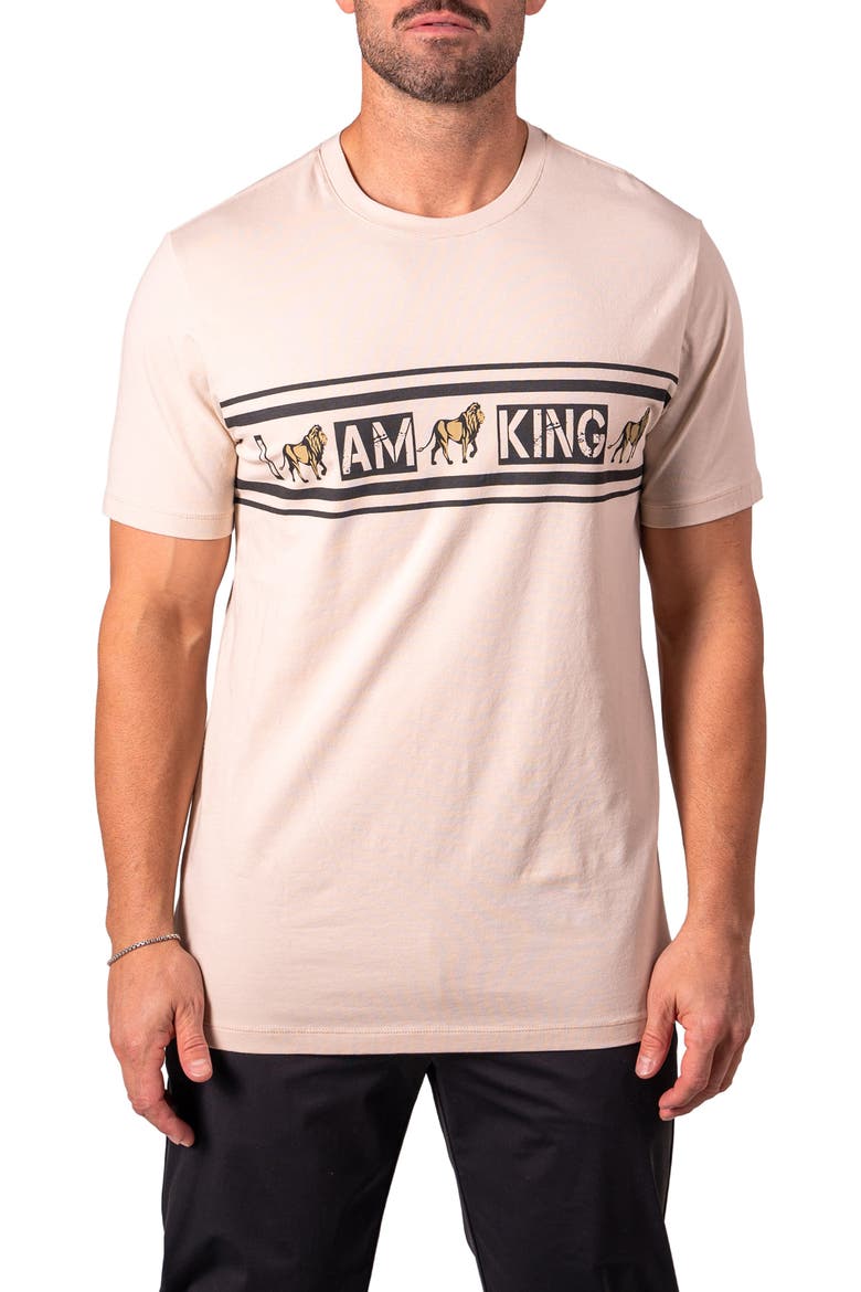 I Am King Graphic T-Shirt, Main, color, BROWN