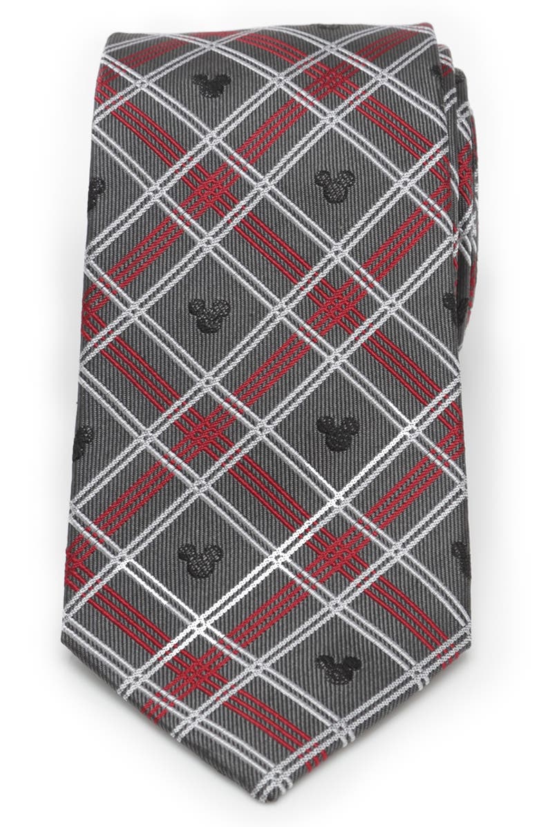 Cufflinks, Inc. Mickey Mouse Holiday Plaid Silk Tie, Main, color, 