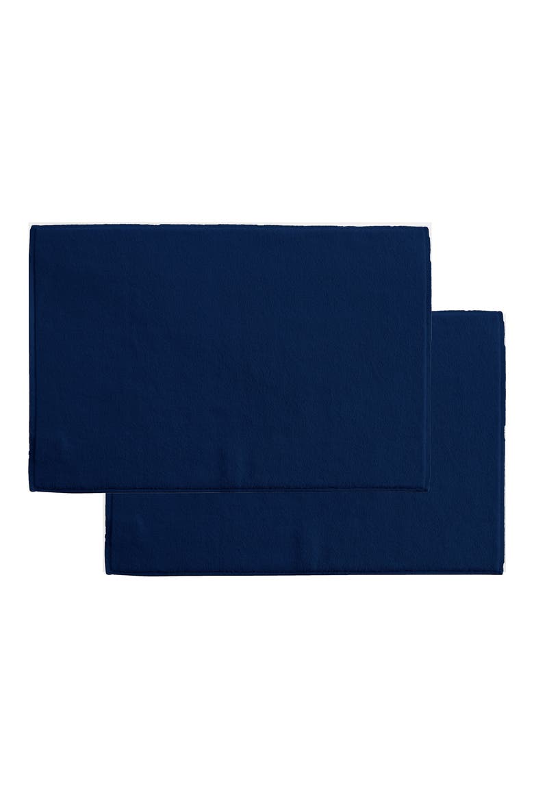 Puresoft 2-Piece Turkish Cotton Bath Mat Set, Main, color, NAVY