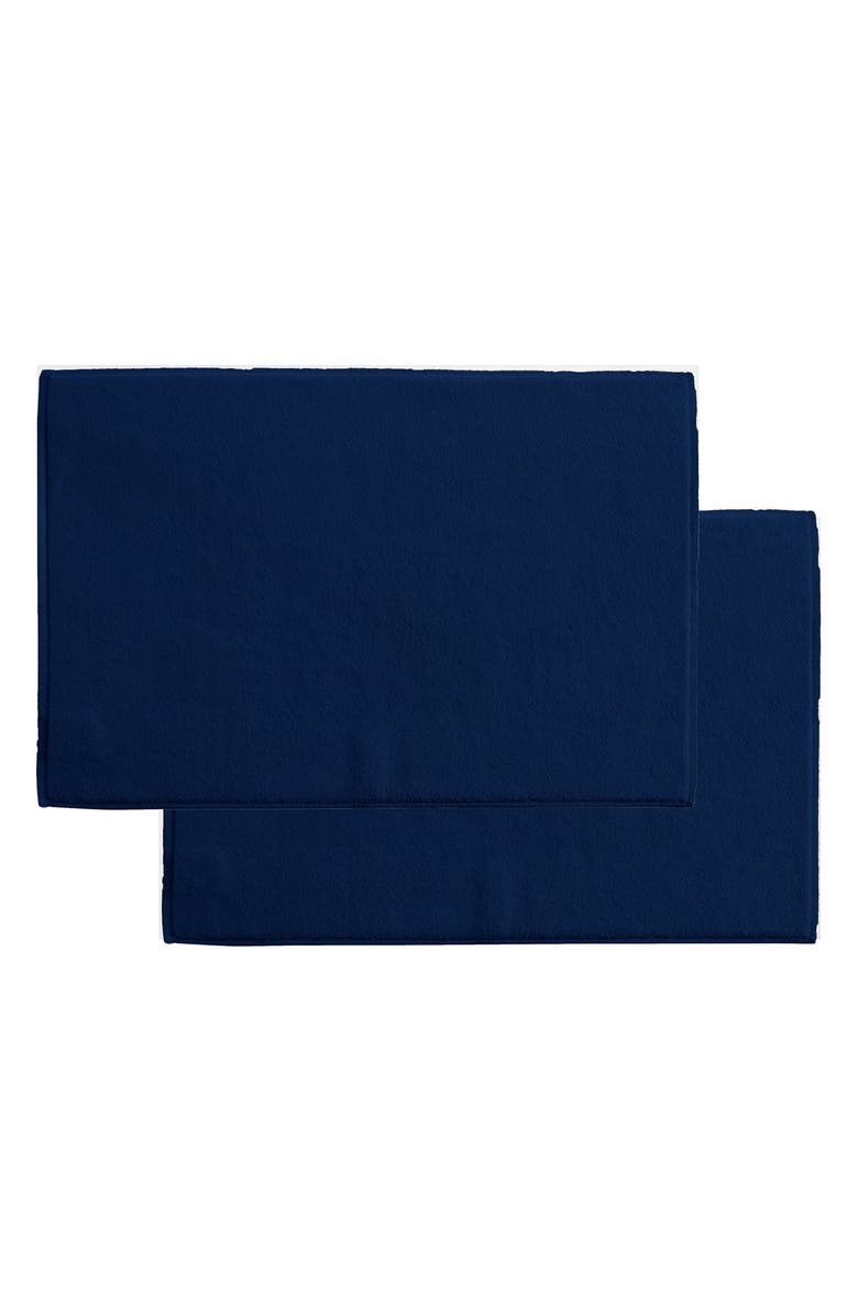 DePera Puresoft 2-Piece Turkish Cotton Bath Mat Set, Main, color, Navy