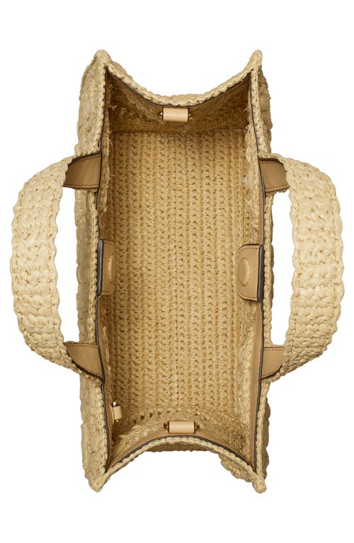 Tory Burch T Monogram Raffia Square Tote