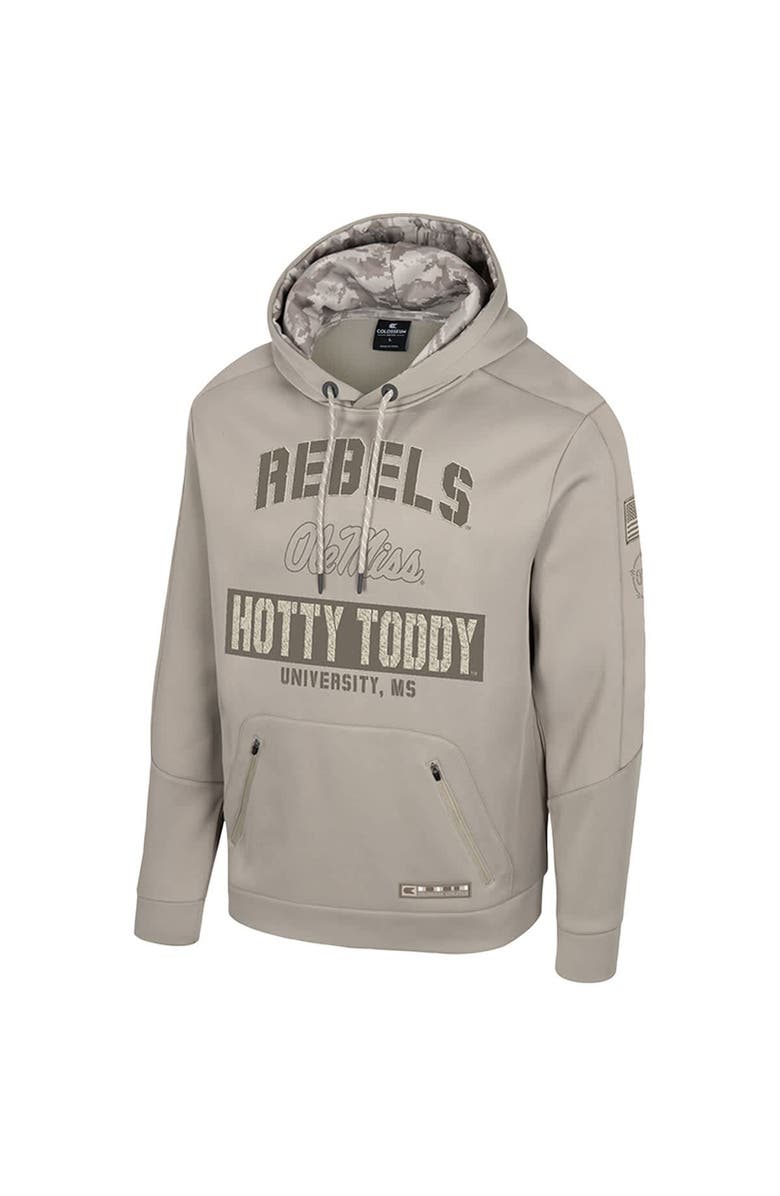 COLOSSEUM Men's Colosseum Oatmeal Ole Miss Rebels Big & Tall Operation Hat Trick Battalion Hoodie Sweatshirt, Alternate, color, Oatmeal