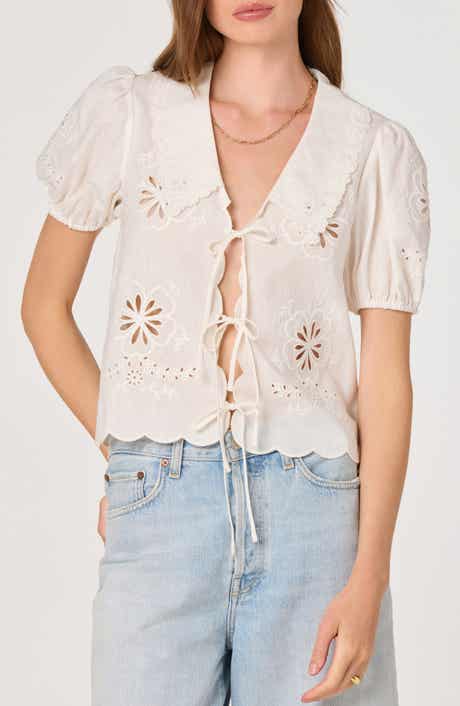 Eider Tie Front Eyelet Top