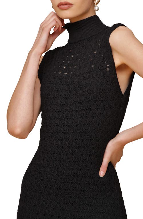 Shop Avec Les Filles Open Stitch Maxi Sweater Dress In Black
