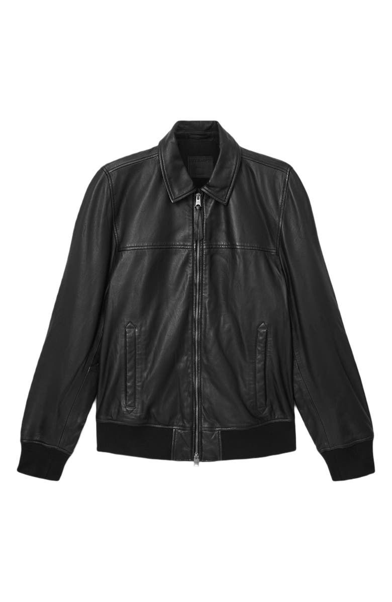 AllSaints Rashford Leather Jacket, Alternate, color, Black