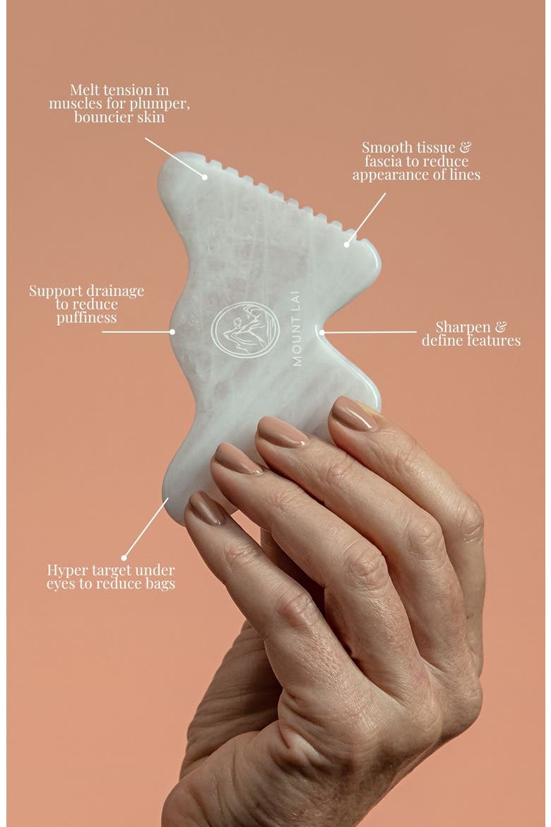 Vitality Qi White Jade Gua Sha Sculpting Tool, Alternate, color, WHITE