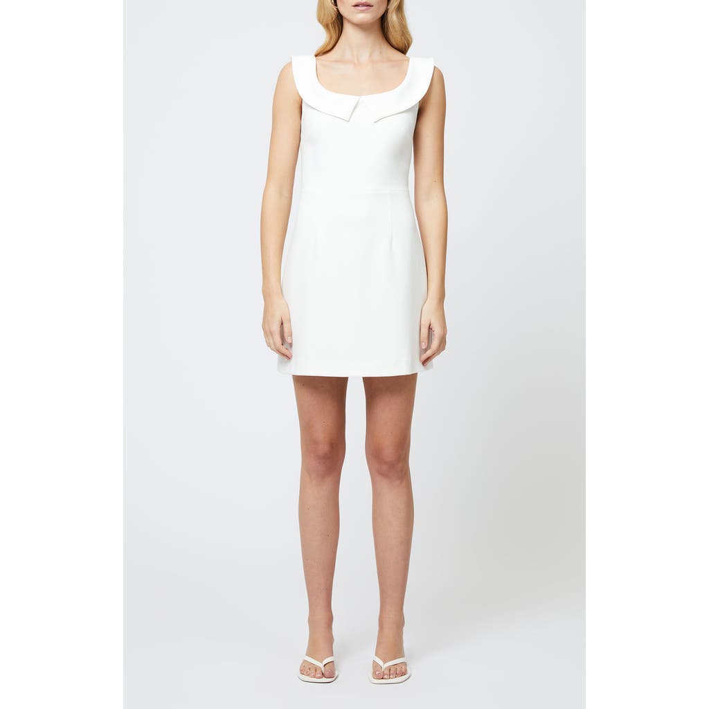 French Connection The Whisper Collar Mini Dress In White