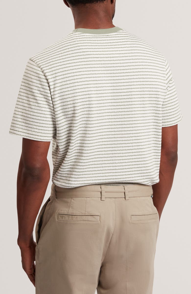 Ted Baker Vexrin Stripe Cotton T-Shirt, Alternate, color, Mid-Green