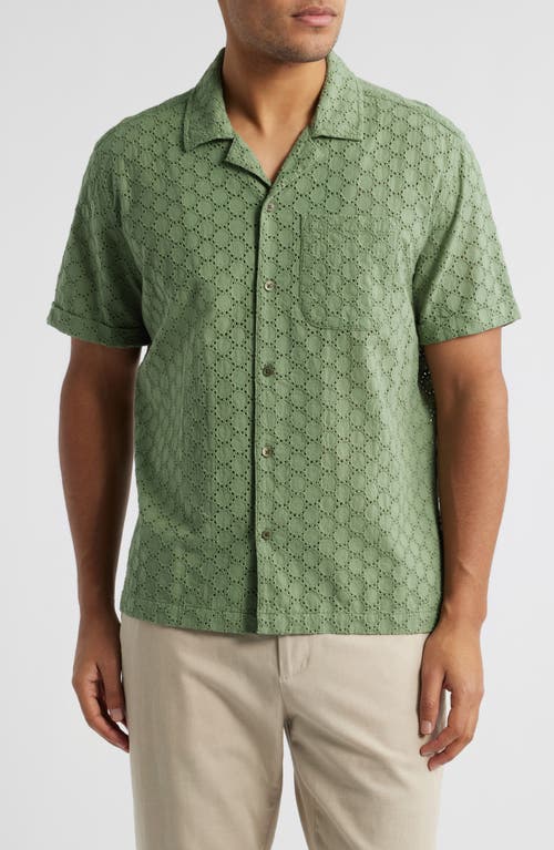 Rails Tyler Eyelet Camp Shirt In Green Dots