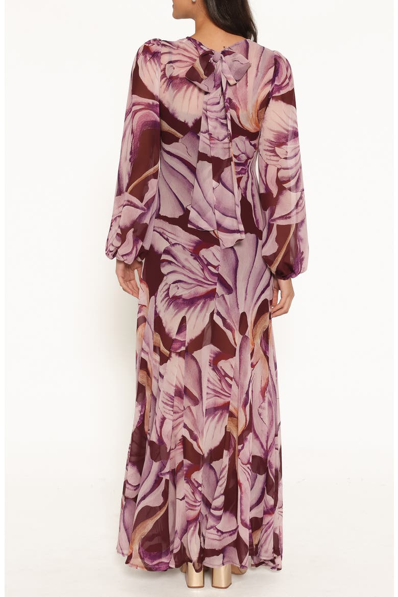 Keani Floral Long Sleeve Maxi Dress, Alternate, color, PLUM FLORAL