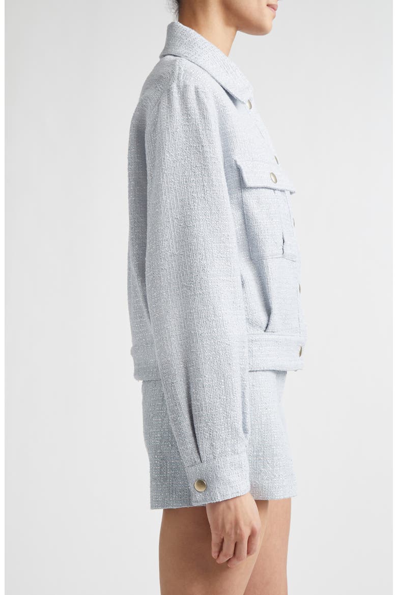 Tweed Snap Jacket, Alternate, color, 130 SKY BLUE