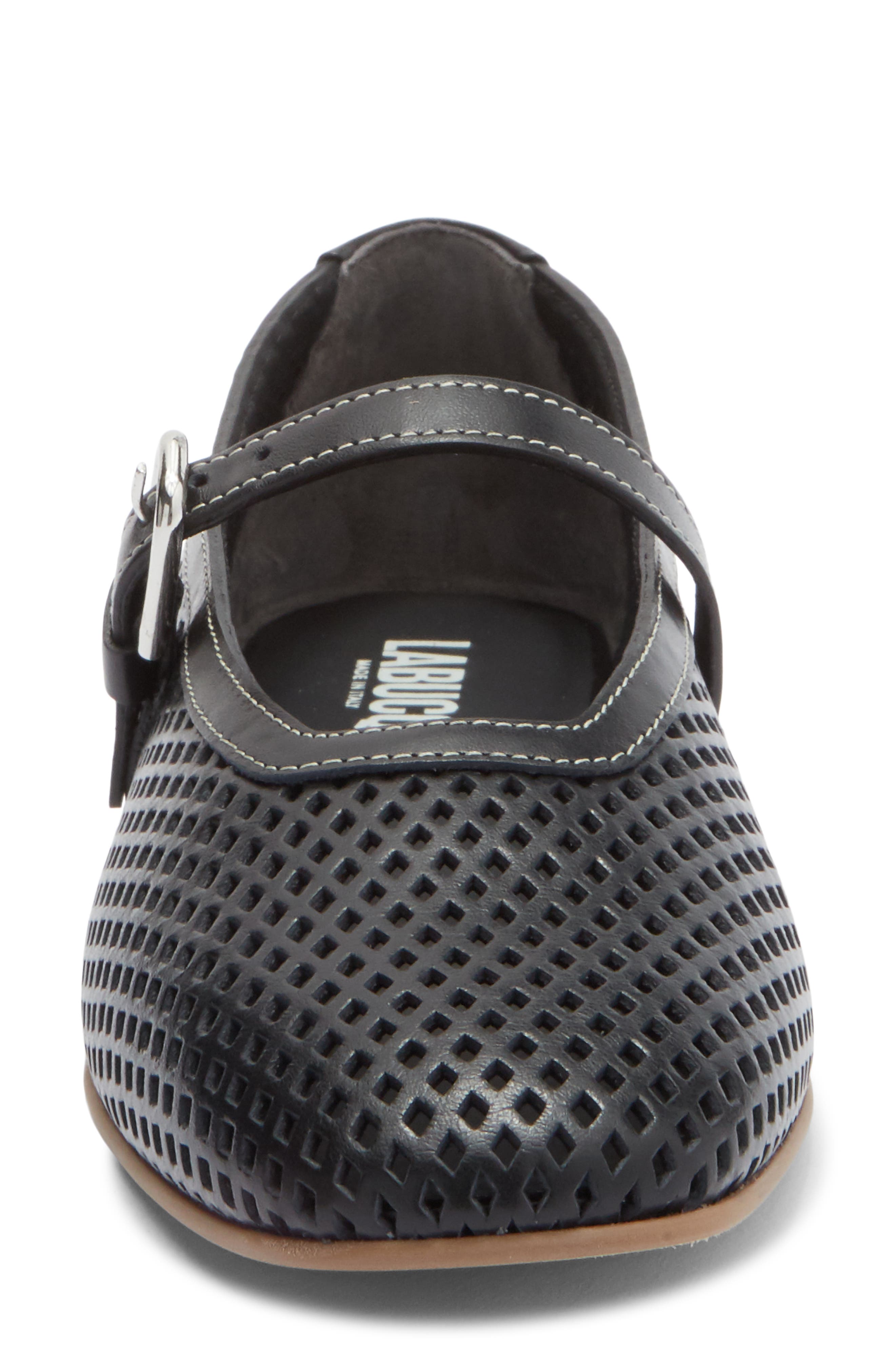 LABUCQ Lido Laser-Cut Mary Jane Flat, Alternate, color, Black