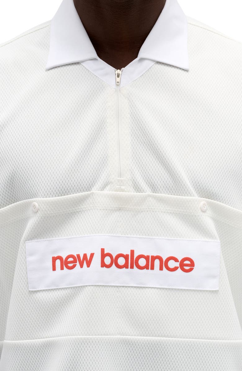 New Balance Made in USA Relaxed Mesh Zip Polo, Alternate, color, Sea Salt