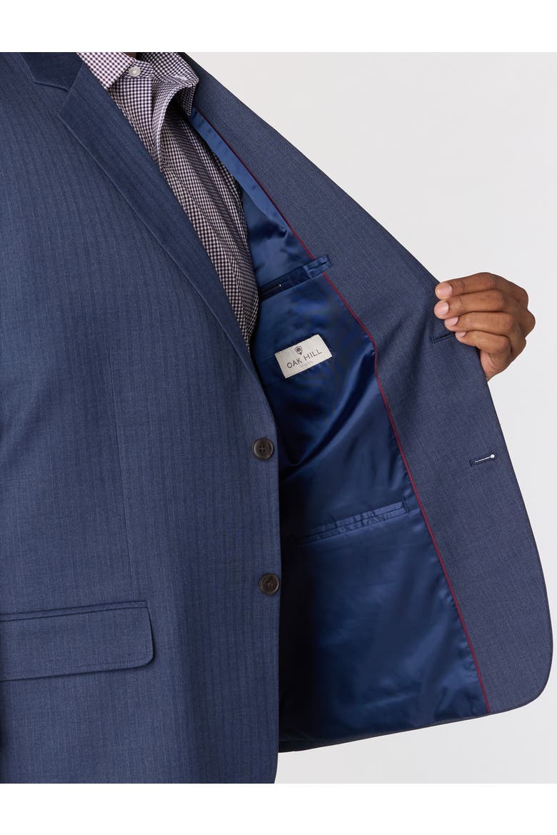 Big & Tall Jacket Relaxer Herringbone Pinstripe Suit Jacket, Alternate, color, BLUE