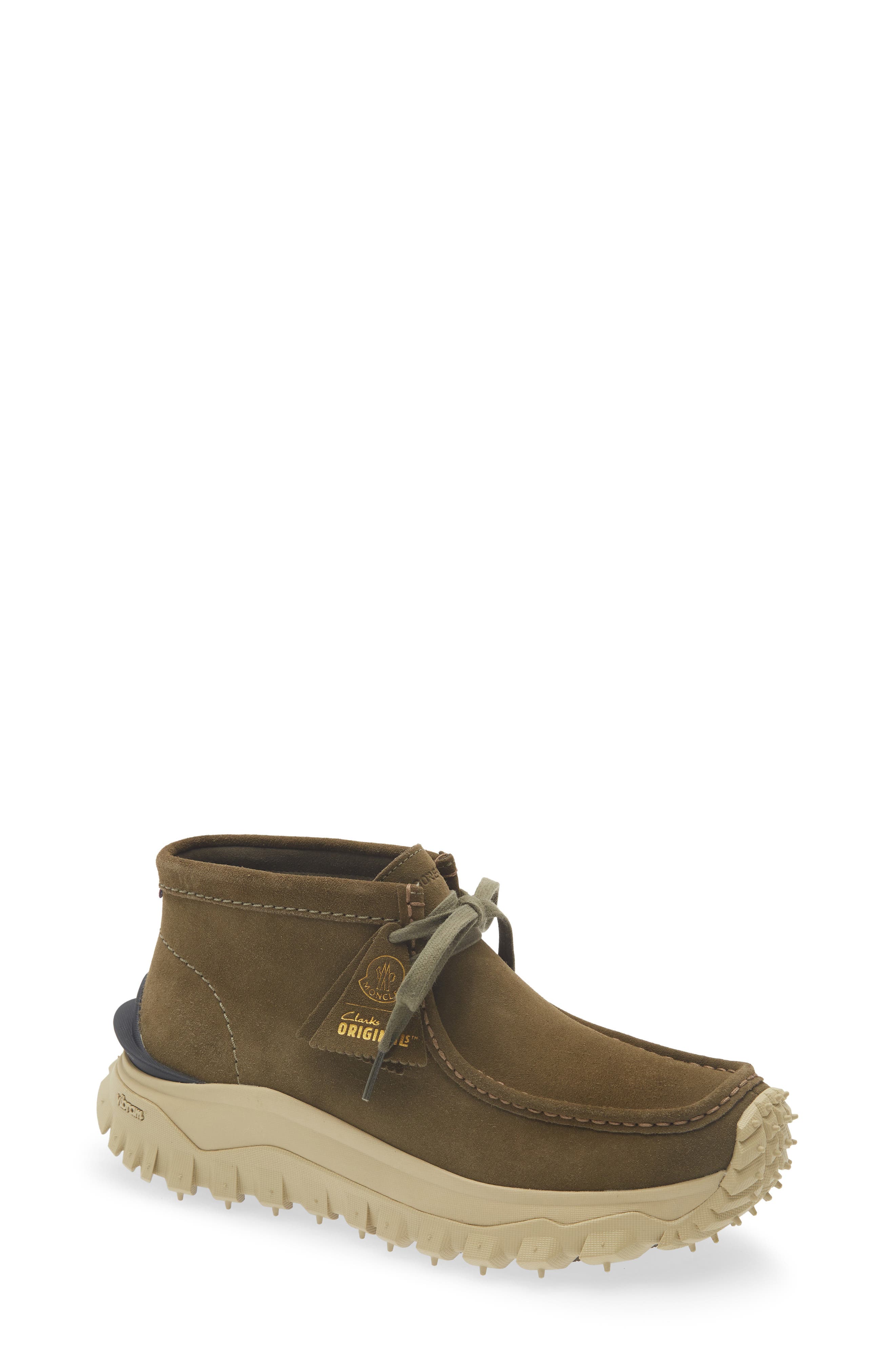 x Clarks Originals Trailgrip Wallabee Suede Boot, Main, color, MID BRONZE GREEN